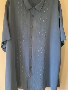 Nat Nast Shirt Size 5X 100% Silk Bowling Camp Retro Button Up Short Sleeve